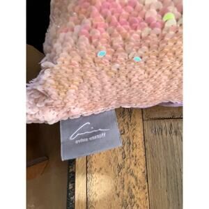 AVIVA STANOFF New Sequin Mermaid Pillow w/Feather-Down insert 18X18